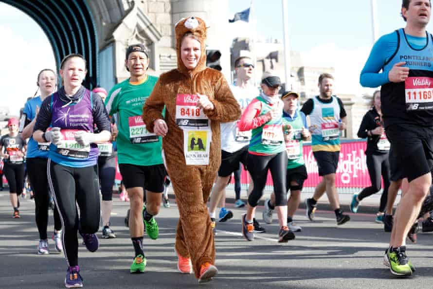 Participants in the Big Half cross Tower Bridge on 1 March 2020
