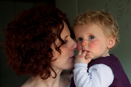 Maggie O’Farrell with her daughter when she was a baby