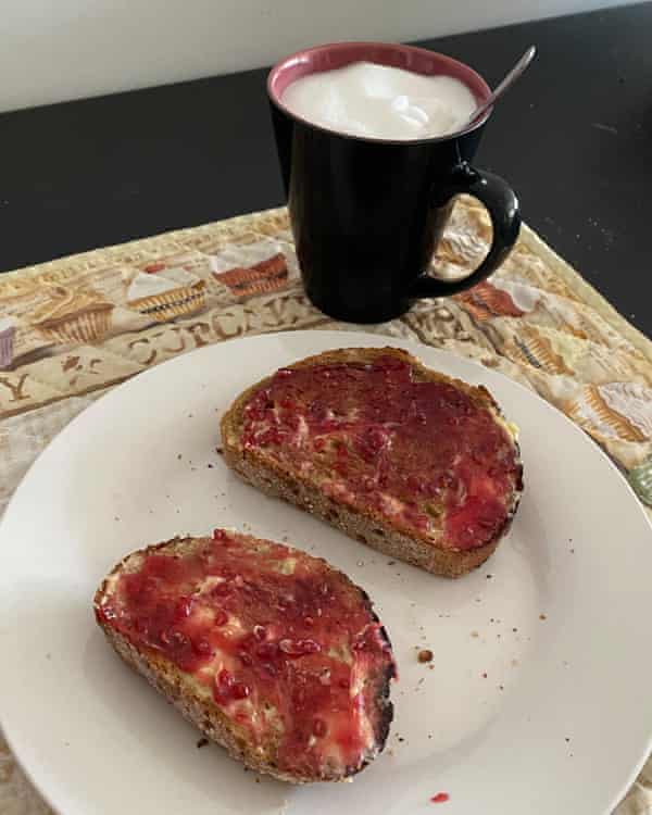 The ‘slow’ breakfast of jam, toast and coffee that Sara Carillo has been eating every day for many years.