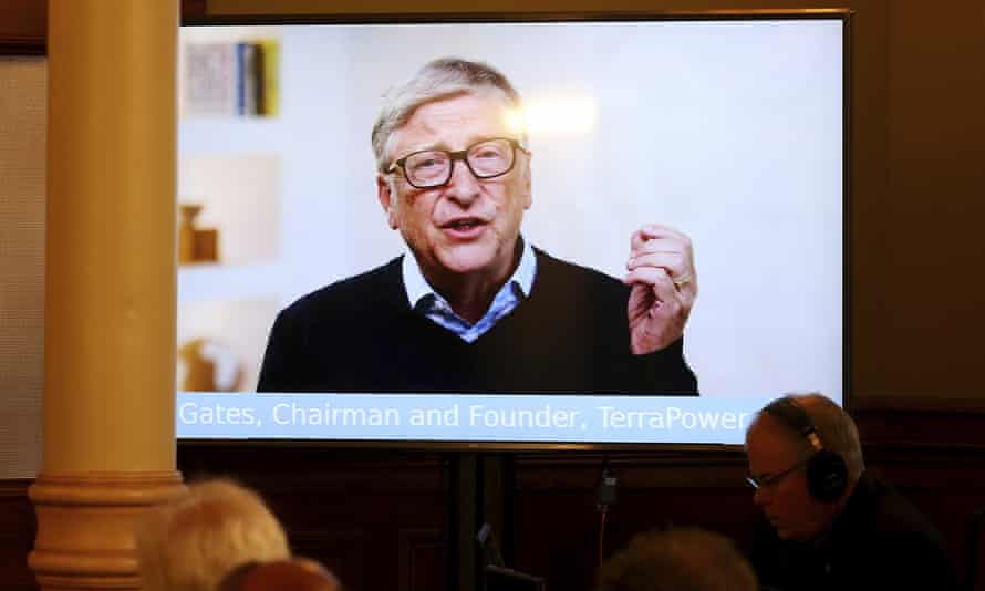 TerraPower founder and chairman Bill Gates speaks by video link at the launch in Cheyenne.
