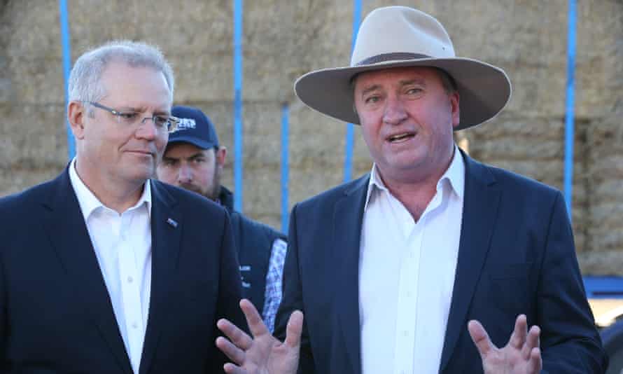 The Nationals leader, Barnaby Joyce, right, with prime minister Scott Morrison