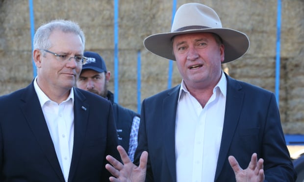 Scott Morrison with his drought envoy Barnaby Joyce