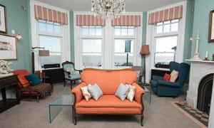 Sea-view sitting room at the Bay Tree hotel, Broadstairs, Kent.