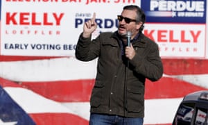 Ted Cruz attends a campaign event in Cumming, Georgia, on 2 January.