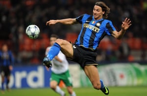 Zlatan Ibrahimovic in action for Inter.