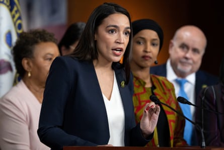 The congresswoman speaks during a news conference by the Congressional Progressive Caucus on the threat of default on 24 May 2023 on Capitol Hill in Washington.