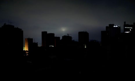 The dark skyline at dawn in Caracas, Venezuela on Wednesday.