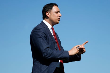 Anas Sarwar campaigning in Johnstone, Scotland, today.
