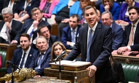 Chancellor of the Exchequer, Jeremy Hunt, delivers his budget to the House of Commons.