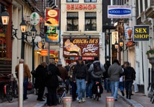 Amsterdam’s red light district in 2008. Many ‘windows’ have since been closed down in an effort to cleanse the area of organised crime.