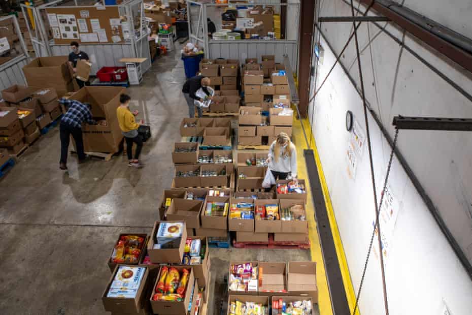Aerial view of food bank’s warehouse.