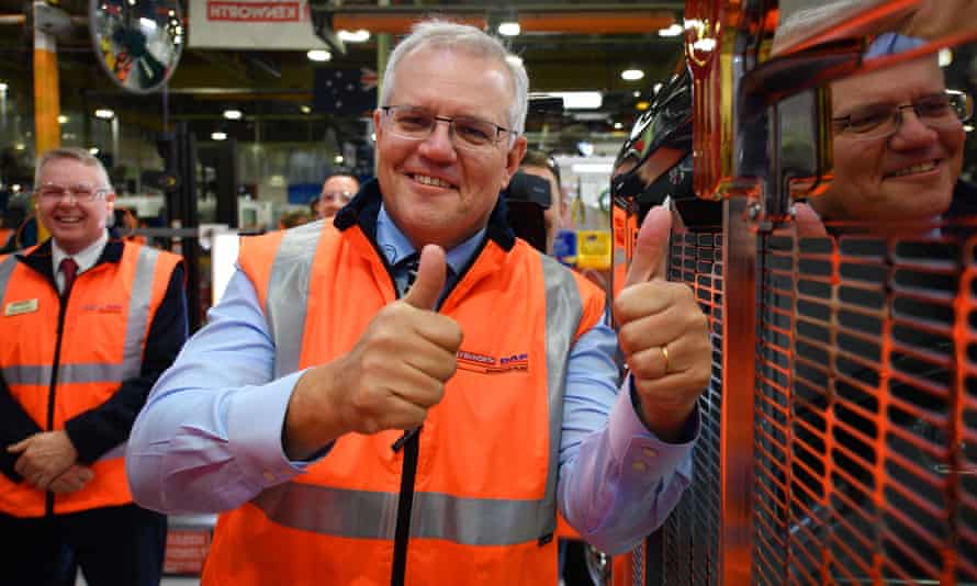 Australian prime minister Scott Morrison during a visit to PACCAR Australia in Melbourne