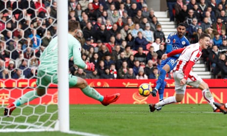 Leicester City’s Riyad Mahrez scores their second goal.