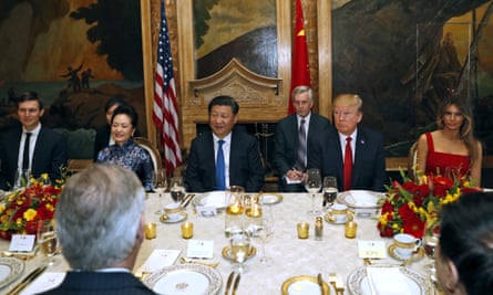 Jared Kushner, Peng Liyuan, Xi Jinping, Donald Trump and Melania Trump.