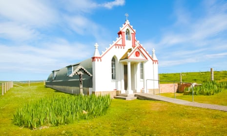 The Italian chapel built by prisoners of war on the island of Lamb Holm, Orkney.