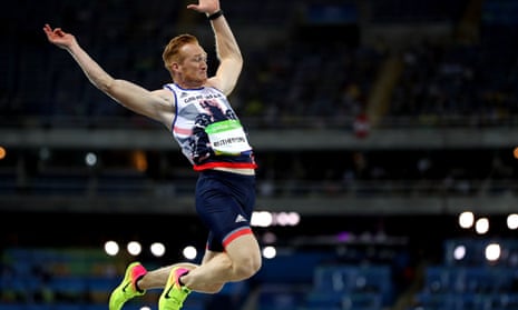 Olympic athlete Greg Rutherford jumps at the Rio Olympic Games
