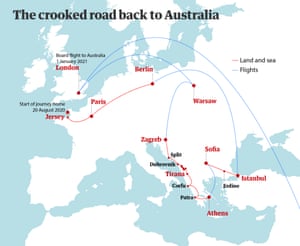 The five month journey back to Australia