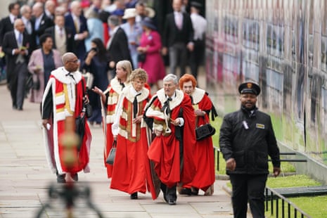 Guests arriving at Westminster Abbey.