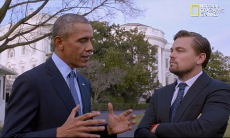 Leonardo DiCaprio and President Obama in a scene from Before the Flood.