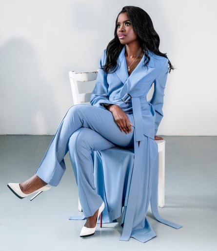 June Sarpong wears trouser suit by Palmer//Harding and shoes by Christian Louboutin.