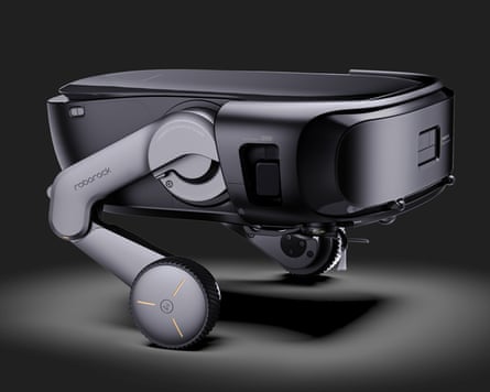 Roborock Savos Rover has a pair of legs with wheels to manage stairs.