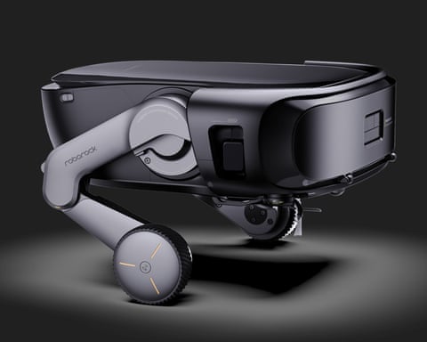 Roborock Savos Rover has a pair of legs with wheels to manage stairs.