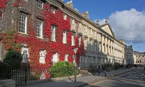 In the red … Virginia creeper-covered terrace in Queen Square