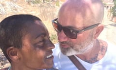 Adjoa Andoh  and Howard Cunnell in Greece, 2020.