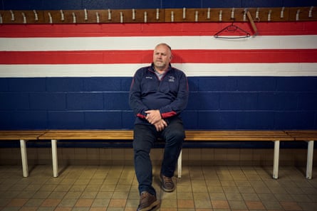 Dean Richards, newly appointed director of rugby at Doncaster Knights, sitting in the changing room at the clubâÂÂs Castle Park ground.