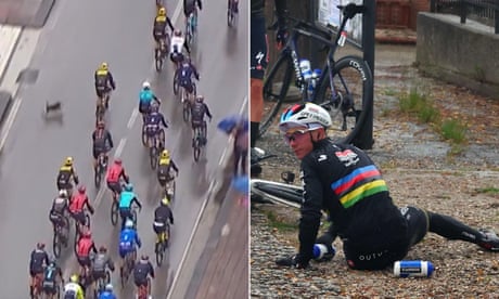 Lost lead? Remco Evenepoel is brought down by stray dog at Giro d’Italia