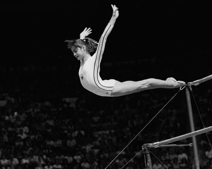 Nadia Comaneci scores perfect 10s at the 1976 Montreal Olympics