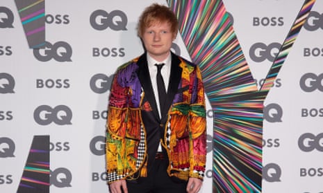 Shape of who? Ed Sheeran loses himself in Elton John's jacket