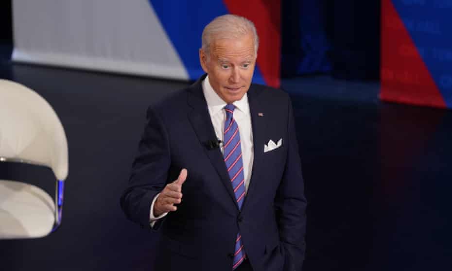 President Joe Biden at the town hall meeting