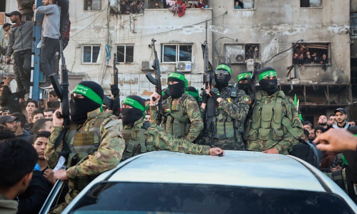 Slim Hamas parades show hollowness of either side's claims to victory in Gaza | Israel-Gaza war | The Guardian