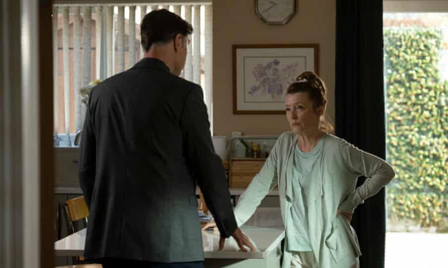 Who to trust? … David Morrissey and Lesley Manville.
