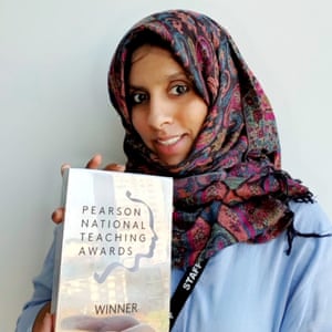 Misk Sharif Ali with her Pearson award