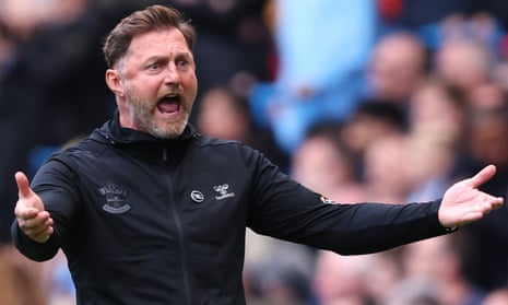 Ralph Hasenhüttl makes his frustration at Southampton’s poor performance against Manchester City known