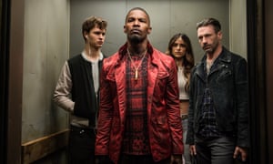 Ansel Elgort, Jamie Foxx, Eiza Gonzalez and Jon Hamm in Baby Driver.
