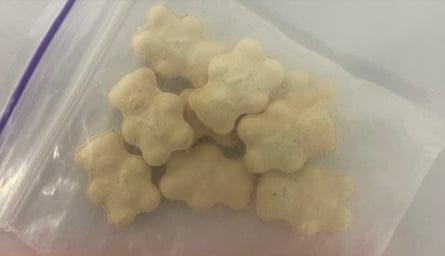 The substances N-pyrrolidino protonitazene and protonitazene were discovered in pale, yellow, bear-shaped pills marked with a ‘Y’ in Queensland last month/