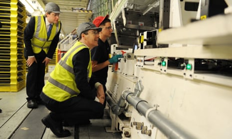 Chancellor George Osborne during a visit to the Airbus factory in Filton, Bristol. 