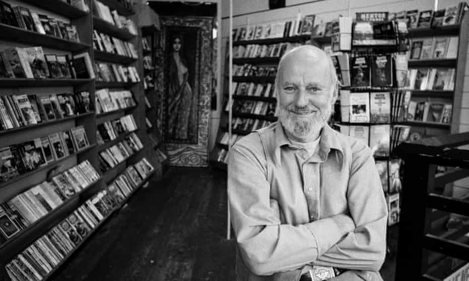 Lawrence Ferlinghetti the in City Lights Bookstore, San Francisco, 1977. 