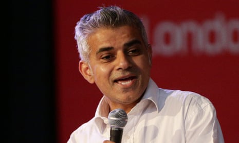 Sadiq Khan speaking during the London Labour hustings for the mayoral candidacy.