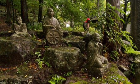 Buddhist sculptures in the Hakone hills.