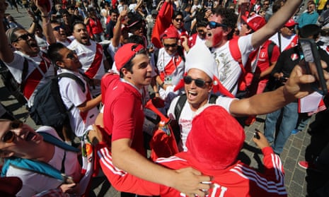 Peru supporters are in celebratory mood even before their team’s first game against Denmark. An estimated 80,000 are expected at the World Cup.