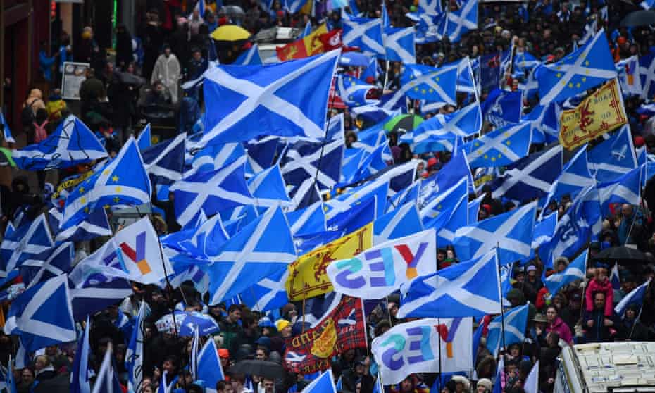 A Scottish independence march in Glasgow on 11 January. 
