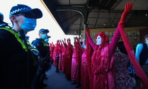 Extinction Rebellion protest in Melbourne.