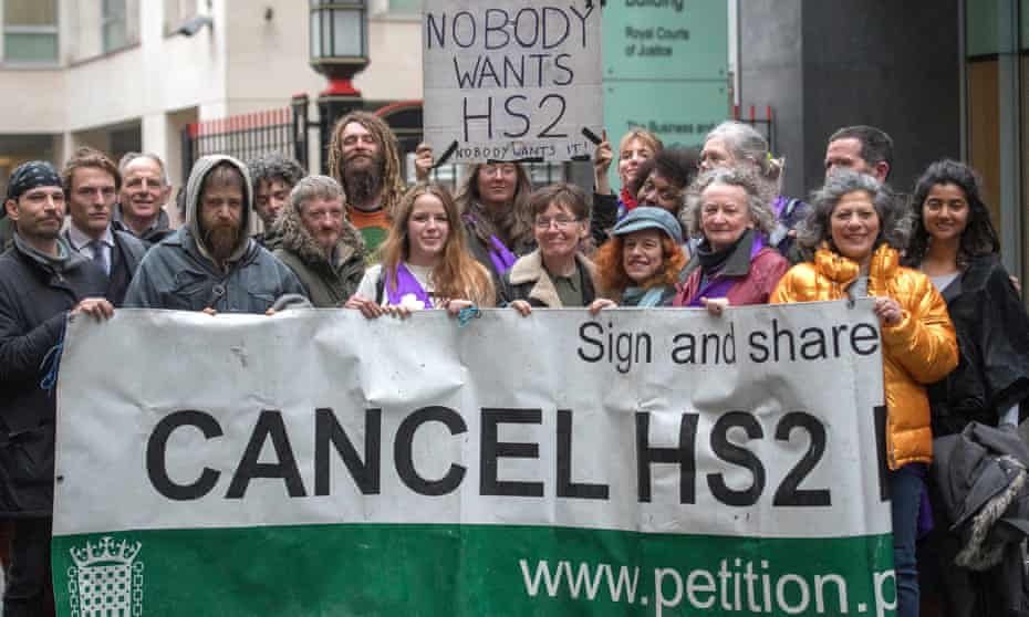 Campaigners outside high court’s Rolls Building in central London