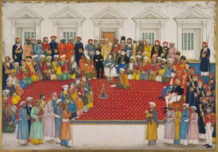 A painting of the household of Begum Samru, ruler of Sardhana in Uttar Pradesh in the 18th century.