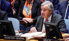 the UN’s secretary general, António Guterres, Photograph:  EPA/EDUARDO MUNOZ