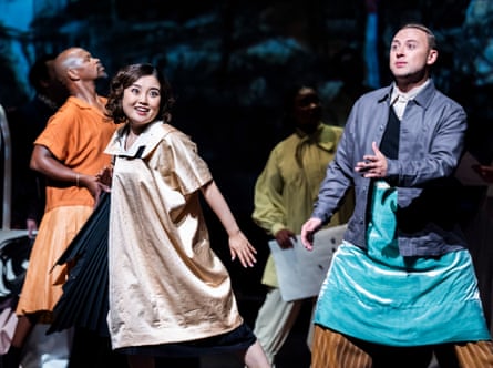 Henna Mun (Ninfa) and Kieron-Connor Valentine (Shepherds/Spirits) in L’Orfeo by Monteverdi at Glyndebourne.